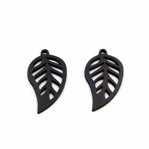Leaf Shape Wood Earring, Wooden Earrings, Wood Jewelry, Earring Set, Boho Earring, Bohemian Earring, Handmade Earring, Minimalist Earring, Black Earring