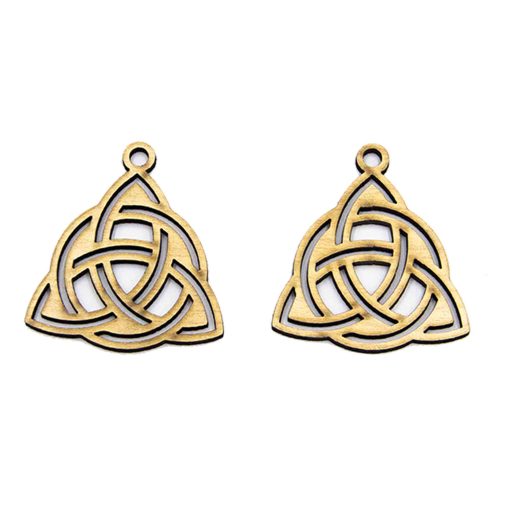 Triquetra Wooden Earring, Wooden Earrings, Wooden Jewelry, Earring Set, Boho Earring, Bohemian Earring, Handmade Earring