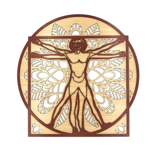 Vitruvian Man Wall Decor, The Vitruvian Man, Da Vinci Man, Leonardo Da Vinci, Vitruvian Man Decor, Da Vinci Arts, Modern Wall Art, Wood Wall Hanging