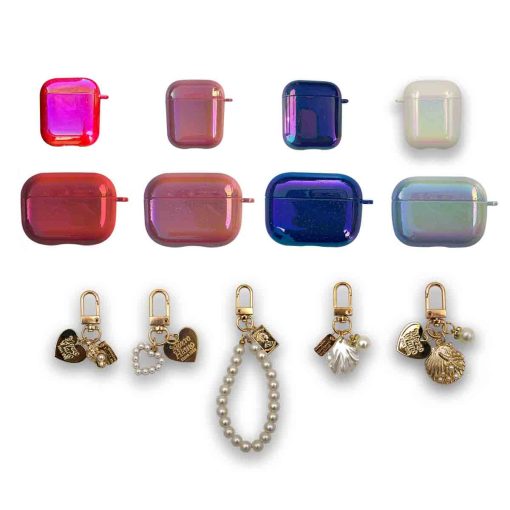 Airpods Case Pearl, Airpods Cover With Color Options, Airpods 1/2 Case, Airpods Shell, Airpods Pro Cover, Earphone Cover Pearl, Airpods Hanging Bracket, Airpods Key Chain