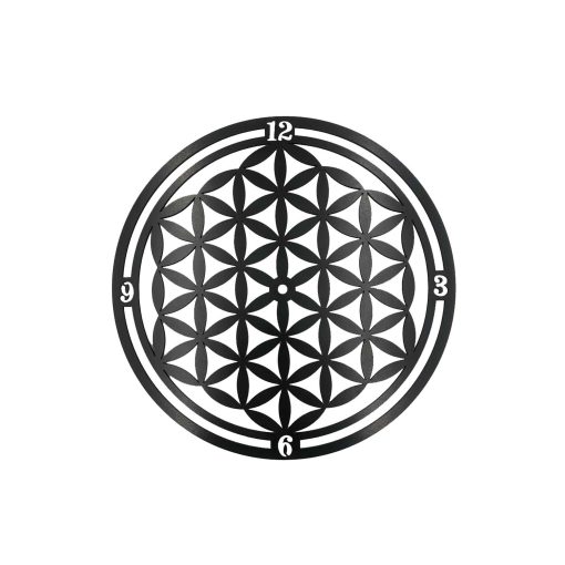 Wood Clock Blank, Clock Face, Unfinished Clock Face,  Clock Face Template,  Laser Cut Wall Clock,  Mandala Flower of Life, Wooden Wall Art, Sacred Geometry Home Decor
