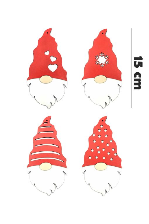 Christmas Wooden Gnomes Set, Gnome Hanging, Wooden Santa Gnome, Wooden Christmas Faceless, Wood Santa, Decoration Xmas Tree, Gnome Christmas Decor