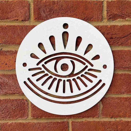 Sacred Geometry Laser Cut, Eye Wall Hanging, Eye Wood Wall Decor, Eye Shape Wall Decor, Eye Wood Symbol Decor, Home Decor, Wooden Wall Art, - White
