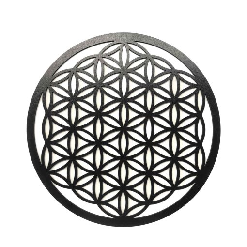 Flower of Life Wood Wall Decor,Black Flower of Life,Flower of Life Wall Hanging Wood, Geometric Wood Wall Art, Laser Cut Flower of Life Wall Art, Seed of Life