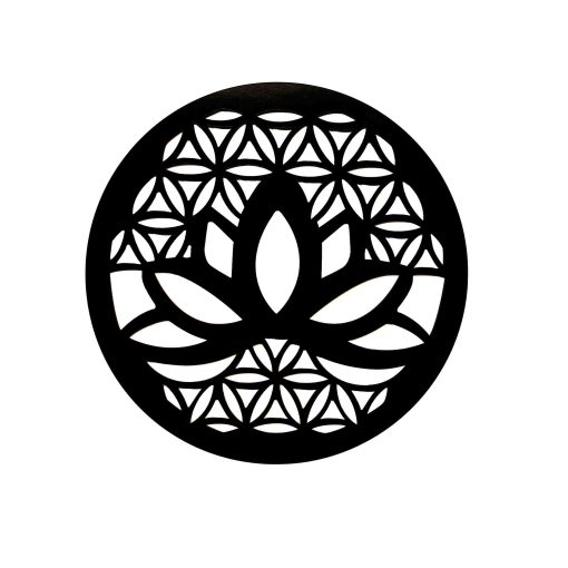 Lotus And Flower Of Life Wall Decor, Black Lotus Wall Art, Laser Cut Lotus Flower, Geometric Wooden Wall Art Lotus, Wood Lotus And Flower Of Life,  Lotus Art,  Lotus Wood Wall Art