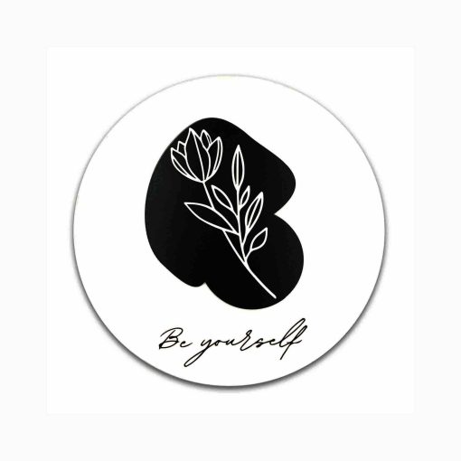 Be Yourself Wood Wall Decor,Wooden Flowers Wall Decor,Flower Wood Wall Art, Wooden Flowers, Minimalist Flower Wall Decor, Black and White Wall Wood Decor