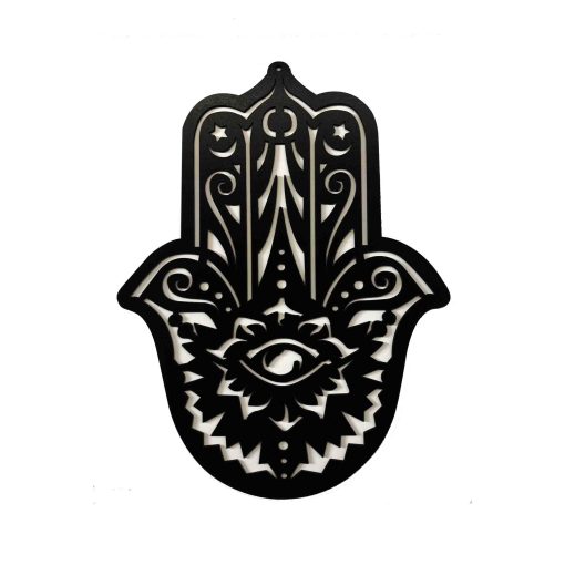 Hamsa Hand Wood Wall Decor, Fatima Hand, Black Hamsa Hand Fatima Wall Decor, Laser Cut Hamsa,Wooden Hamsa, Hamsa Wood Wall Art, Home Decoration, Wall Hanging Decor