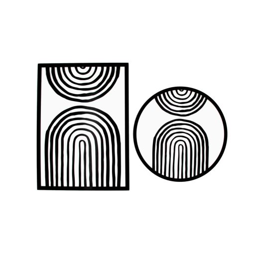 Set of Abstract Wall Art, Line Art, Abstract Line Art, Black and White Wall Decor, Geometric Wall Decor, Modern Wall Art, Boho Wall Decor, Modern Line Art Set, Wood Decor
