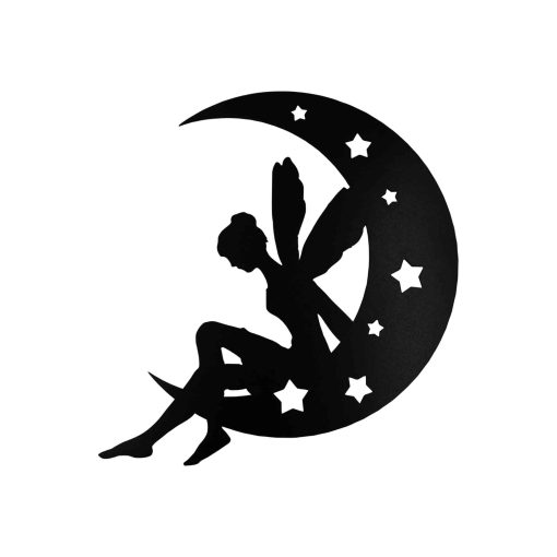 Tinkerbell Wall Decor, Fairy Wall Decor, Peter Pan, Tinkerbell, Cute Disney Character, Disney Wall Art, Tinkerbell on the Moon, Moon Wall Art, Kids Room Decor, Nursery Decor,