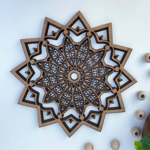 Mandala Flower of Life, Flower of Life Wall Decor, Mandala Wall Art, Flower of Life Wall Art, Sacred Geometry, Spiritual Symbol, Spiritual Art, Yoga Decor, Yoga Wall Art