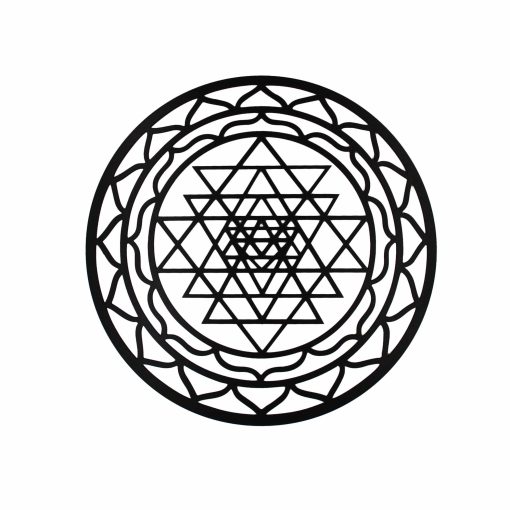 Sri Yantra Wood Wall Decor, Laser Cut Sri Yantra Wall Decor, Sacred Geometry, Shri Yantra, Sri Yantra Wood Wall Art, Wooden Hanging Art, Spiritual Symbol, Home Decoration - Black