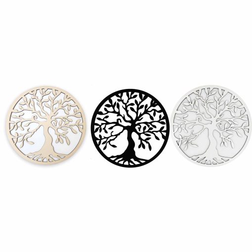 Tree of Life Black, White and Beige Color Wall Decor, Tree of Life Wall Art, Tree of Life Wall Hanging, Home Decoration 30cm,  Tree of Life, Tree of Life Wooden Wall Art,