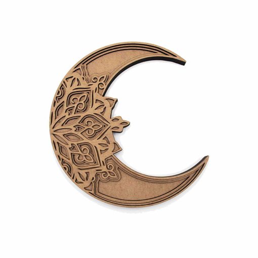 Crescent Moon, Moon with Flower, Moon Mandala, Crescent, Wooden Moon Wall Decor, Moon Sign Decor, Moon Wall Art, Modern Wall Art, Wood Wall Decor