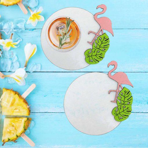 Flamingo Coaster, Coaster, Coaster Set, Wooden Coaster, Wooden Coaster, Wood Flamingo, Summer Coaster, Coaster for Drinks, Flamingo Decor