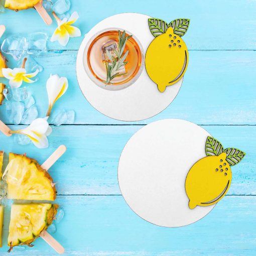 Fruit Coaster, Lemon Coaster, Coaster Set, Wooden Coaster, Wooden Coaster, Wood Fruit, Summer Coaster, Coaster for Drinks