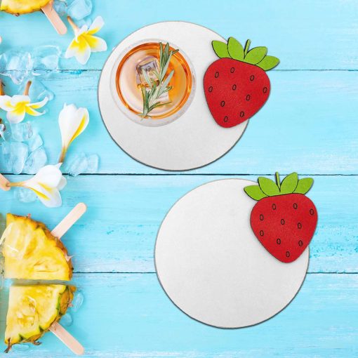 Fruit Coaster, Strawberry Coaster, Coaster Set, Wooden Coaster, Wooden Coaster, Wood Fruit, Summer Coaster, Coaster for Drinks