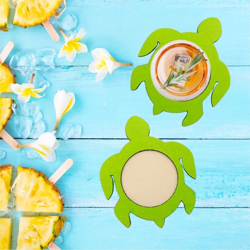 Turtle Coaster, Turtle, Coaster, Coaster Set, Wooden Coaster, Wood Turtle, Summer Coaster, Coaster for Drinks, Turtle Decor