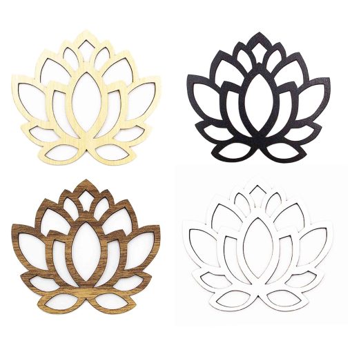 Lotus Set, Set of Lotus Decor, Wood Lotus, Lotus Flower Wall Art, Lotus Wall Art, Lotus Wall Decor, Little Lotus Decor, Lotus Wall Hanging, Yoga Decor, Spiritual Symbol - Model 2