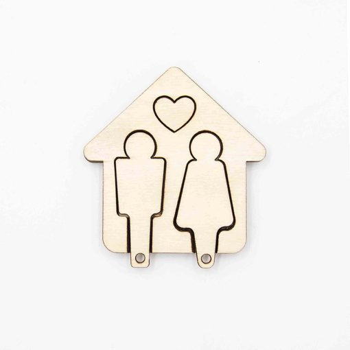 Plywood Keychain and Key Holder, Key Holder for Wall, Cute Keychains, Key Hanger, Key Ring, Key Hanger Organizer for Entryway, Wooden Keychain