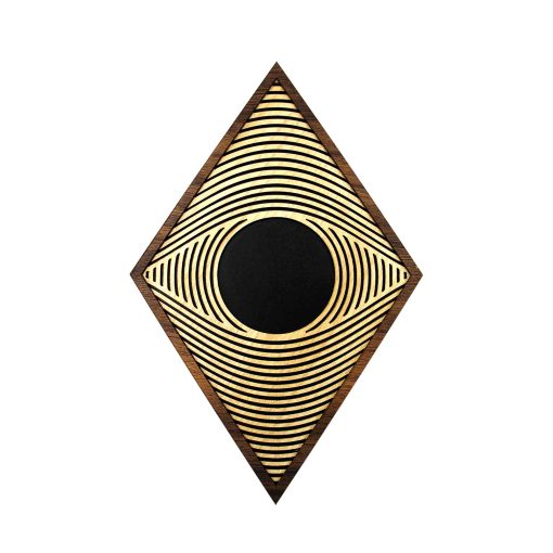 Wood Black Hole Wall Decor, Triangle Wall Art, Rustic Eye Decor, Wood Triangle, Wood Wall Art, Triangle Wall Decor, Black Eye, Wood Eye Art
