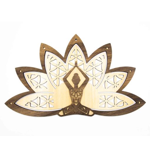 Lotus and Sukhasana Wall Decor, Lotus Wall Art, Lotus Decor, Yoga Decoration, Lotus Wall Hanging, Meditation Decoration, Sukhasana Decor, Woman Doing Yoga