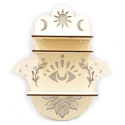 Hamsa Hand Shelf, Plywood Shelf, Hand of Fatima Wooden Shelf, Wooden Wall Shelf, Hamsa Wall Hanging, Hand of Fatima Wall Hanging, Hamsa Wall Art