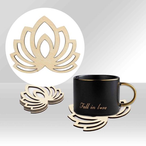 Set of Lotus Decor, Wood Lotus, Lotus Coaster, Wood Coaster, Lotus Wall Decor, Little Lotus Decor, Lotus Wall Hanging, Yoga Decor