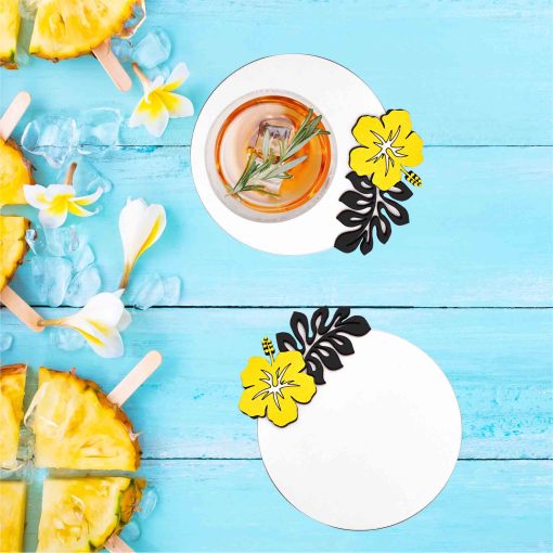Flower Coaster, Coaster, Coaster Set, Wooden Coaster, Wooden Coaster, Wood Flower, Summer Coaster, Coaster for Drinks, Flower Decor