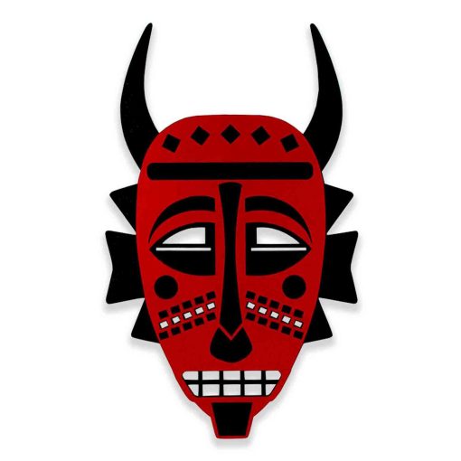 Red and Black African Mask, African Mask, Wood Mask, African Mask Decor, Modern African Mask, Wood African Mask, Decorative Wooden Mask, Tribal Mask, Wall Art, African Mask Home Decor, Wood Mask Decoration