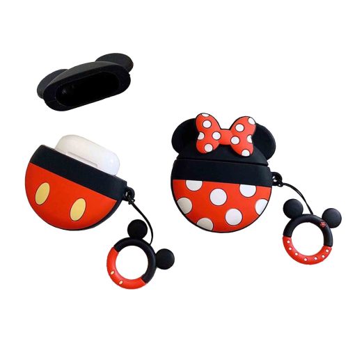 Airpods Case Mickey Mouse & Minnie Mouse, Airpods Case Silicone, Disney Cute Airpods Case, Case Earphone, Cartoon Character Airpods Case, Airpods Case Mouse-Circle Shape