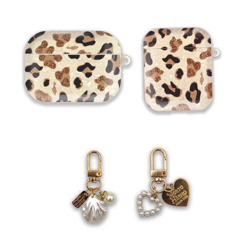 Holographic Leopard Pearl Shell Pattern Cover to Fit Apple Airpods 1 / 2 and Airpods Pro, Airpods Case Cover, Leopard  Shell Pattern Cover ,Earphone Cover, Luxury Pearl Airpods Case, Apple Airpods Cover