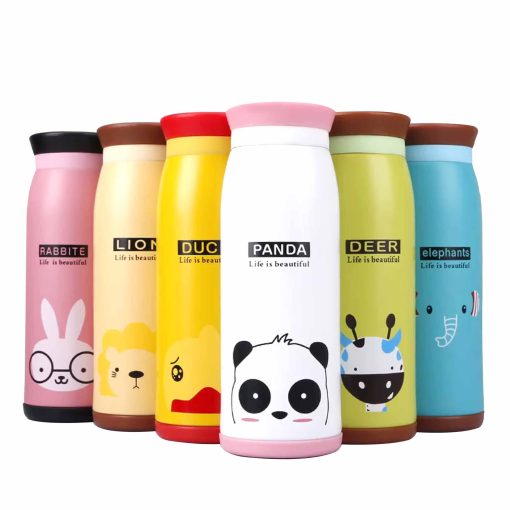 Thermos cup Fashion Cartoon Animals Thermos Bottle Children Student Cute Thermo Mug Stainless Steel Belly Cup Thermos Thermocup 500ml
